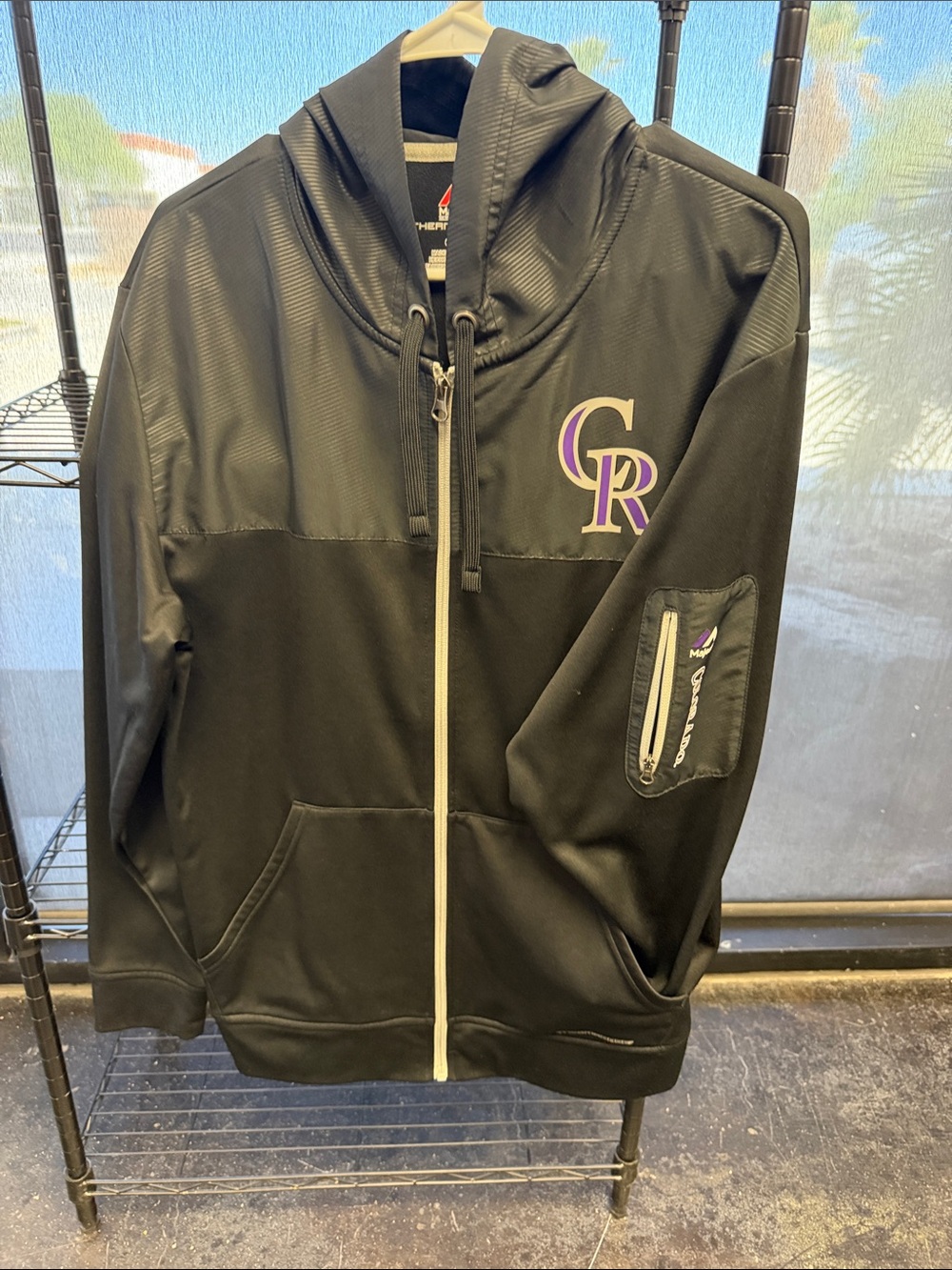 Colorado Rockies Black Full-Zip Hoodie Jacket